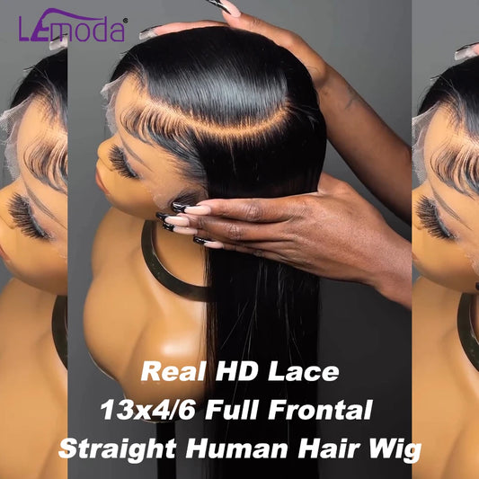 250 Density 13x6 HD Lace Frontal Wig Invisible Real HD Lace 13x4 Full Frontal Lace Wig Straight Pre Plucked Virgin Human Hair