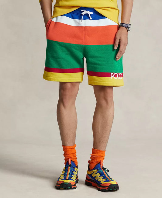 Men'S 6-Inch Logo Striped Fleece Shorts