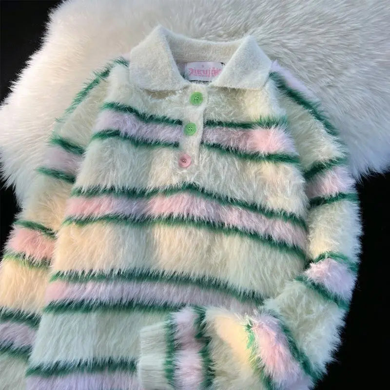 Rainbow color sweet and fresh sweater🔥